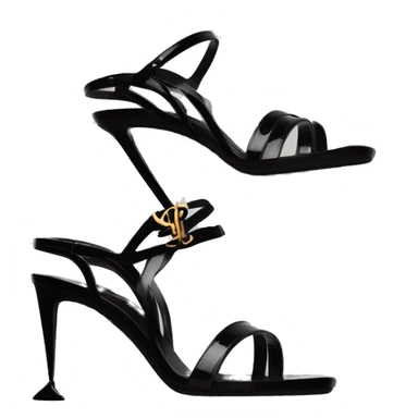 Ysl OPYUM SANDALS IN PATENT LEATHER BLACK sticker