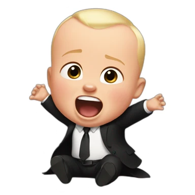 the boss baby is laughing really loud sticker