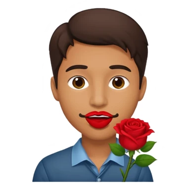 Ağızında gül olan adam sticker