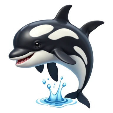 3d Cartoon orca with a tick sticker