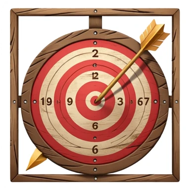 A target with an arrow in the center sticker