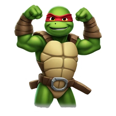 Raphael the ninja turtle flexing the biceps sticker