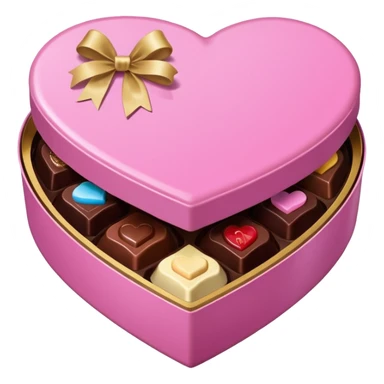 Pink heart shaped box of chocolates  sticker