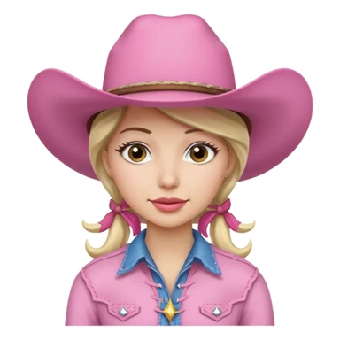 cowgirl with pink hat sticker
