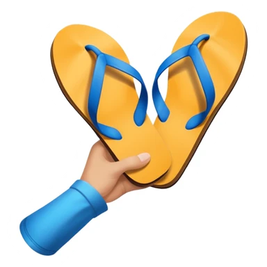 Hand holding a flip flop sticker