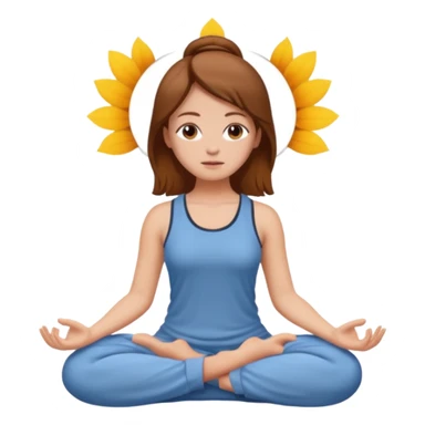 a girl meditating with brown fair hair and fair skin  sticker