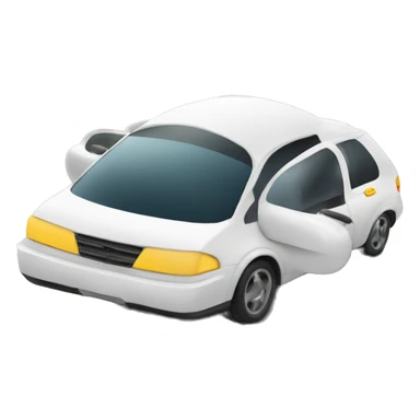 Flying car with wide open doors sticker