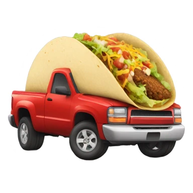 Pickup truck driving over taco sticker