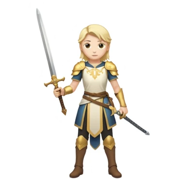 White and golden Lumine (from Genshin Impact) with a sword (full body) sticker
