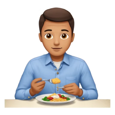 1 man eating at restaurant sticker