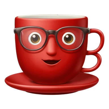 talking teacup red with glassess sticker