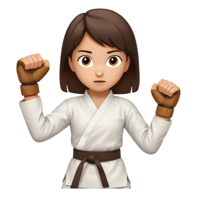 Karate Brunette girl whit brown or black belt that practice sticker