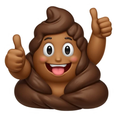 Poop thumbs up no face sticker