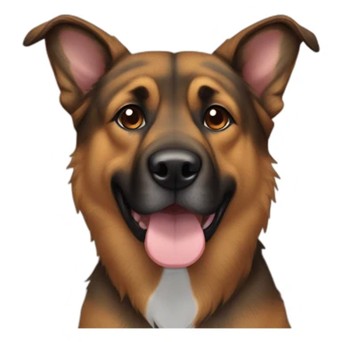 Brindle Formosan mountain dog with shepherd features and lighter fur around eyes sticker