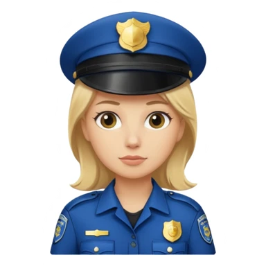 female police officer without a hat sticker