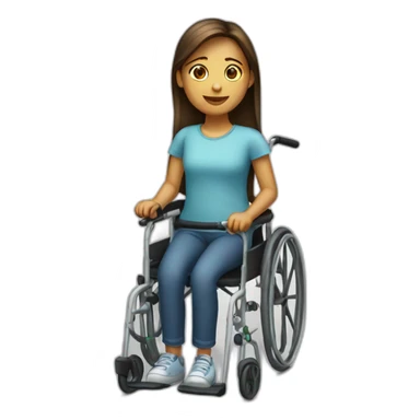 Disabled-girl-with-one-crutch sticker