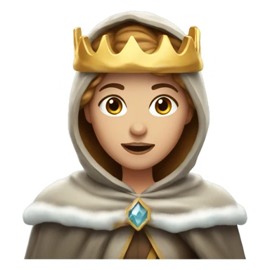 a running woman with golden brown hair, wearing an Icicle Crown and a Winter Cloak sticker