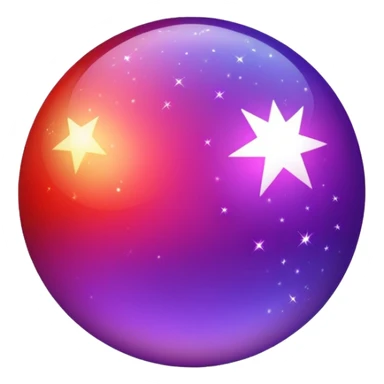 color gradient between red and purple glitter ball sticker