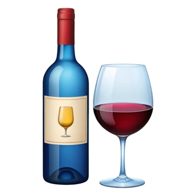 blue-label bottle of wine sticker