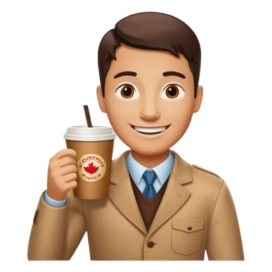 canadian holding tim hortons coffee cup sticker