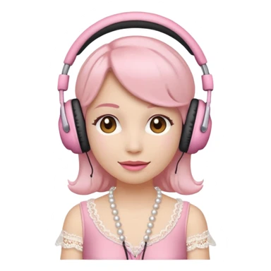 coquette emoji headphones only sticker