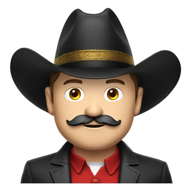  Elon musk with big mustache and black sombrero mexican hat and Tesla logo red shirt Tesla symbol coin sticker