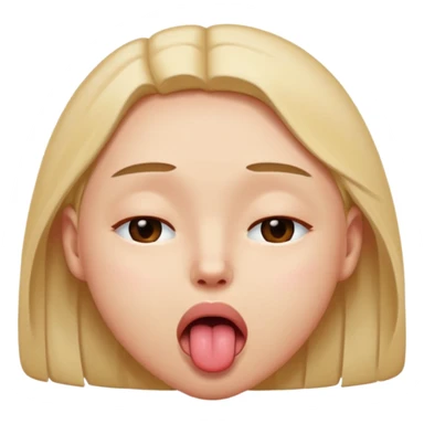 Eyes tightly closed like 😵 and tongue out like 😝 sticker