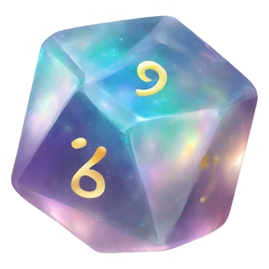 opal crystal gemstone dice sticker