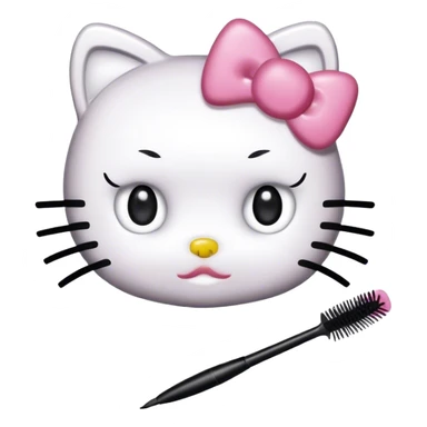 hello kitty with mascara spoolie sticker
