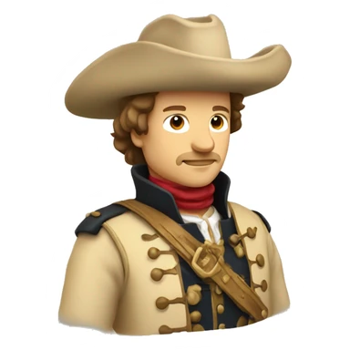 Musketeer man beige jacket sticker