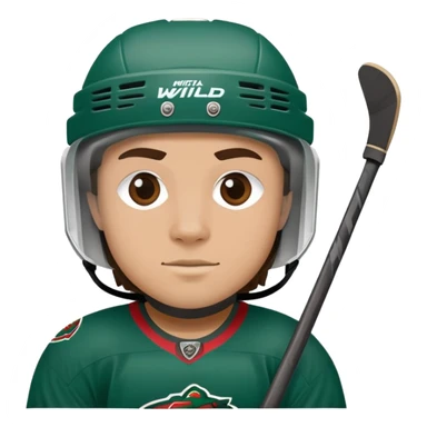 Minnesota Wild ice hockey full player with gear and puck  sticker