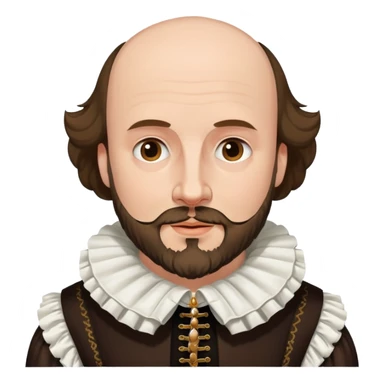 William Shakespeare with beard and balding head wearing a ruff collar sticker