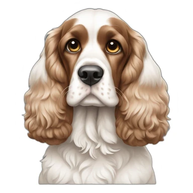 Dog American cocker spaniel black and white color sticker