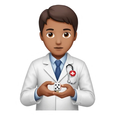 un doctor jugando a los dados sticker