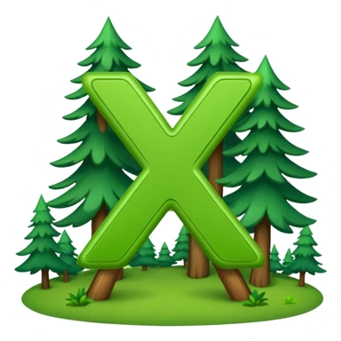 the letter X running around in the woods having an adventure sticker
