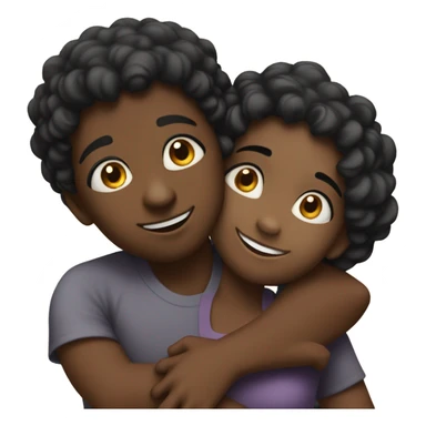 black boy and girl hugging sticker