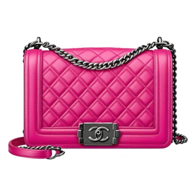 bright pink chanel le boy bag sticker