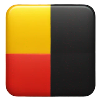 a black and red rectangle with a medium-sized yellow circle in the middle sticker