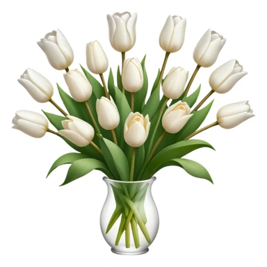 White tulips and roses aesthetic sticker