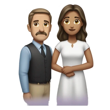 a man behind a girl who is Woman Bowing  sticker