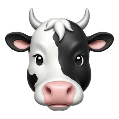 Black and White Cow 3d sticker