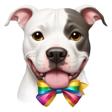 pitbull dog with bows sticker