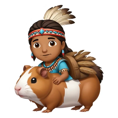 Native American riding Guinea pig  sticker