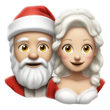 Hyper Realistic pale Santa Claus and Mrs claus sticker