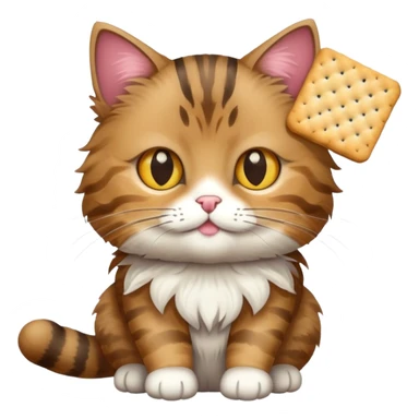 Cat with a cracker on its back sticker