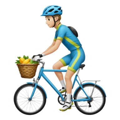 Cyclist with front basket sticker
