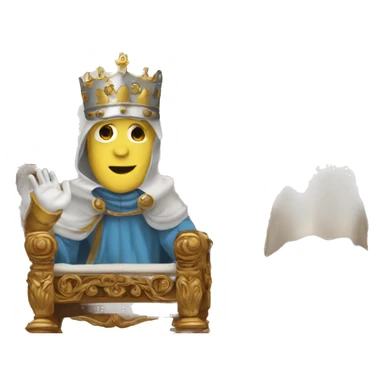 king baldwin IV raising his hand with mask sitting on throne sticker