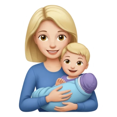 woman holding baby sticker