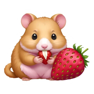 hamster eating strawberries sticker
