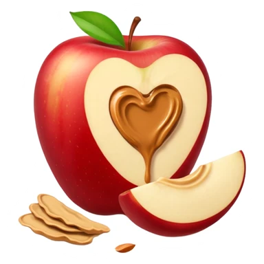 sliced apple with peanutbutter sticker